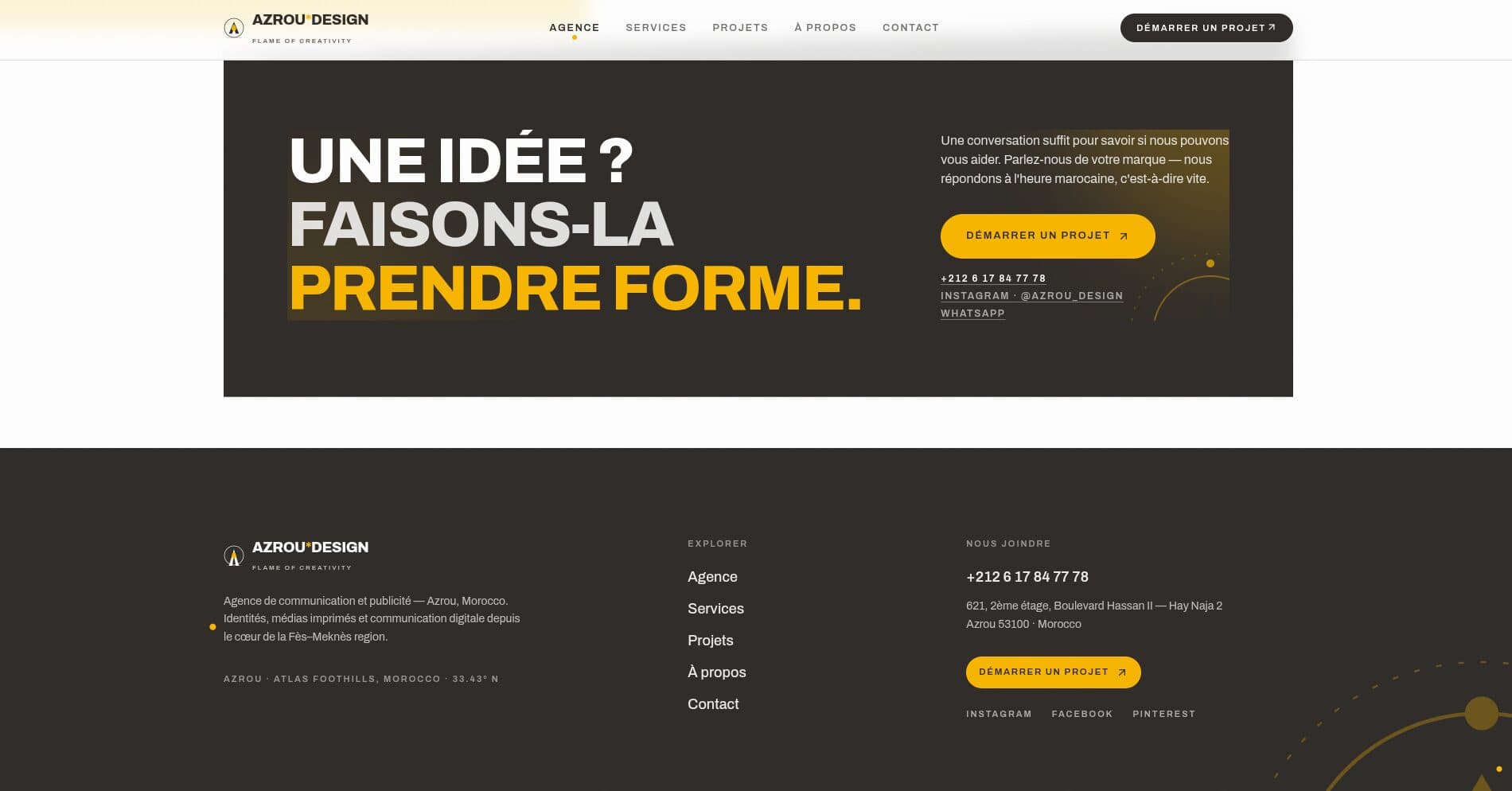 Azrou Design — the footer