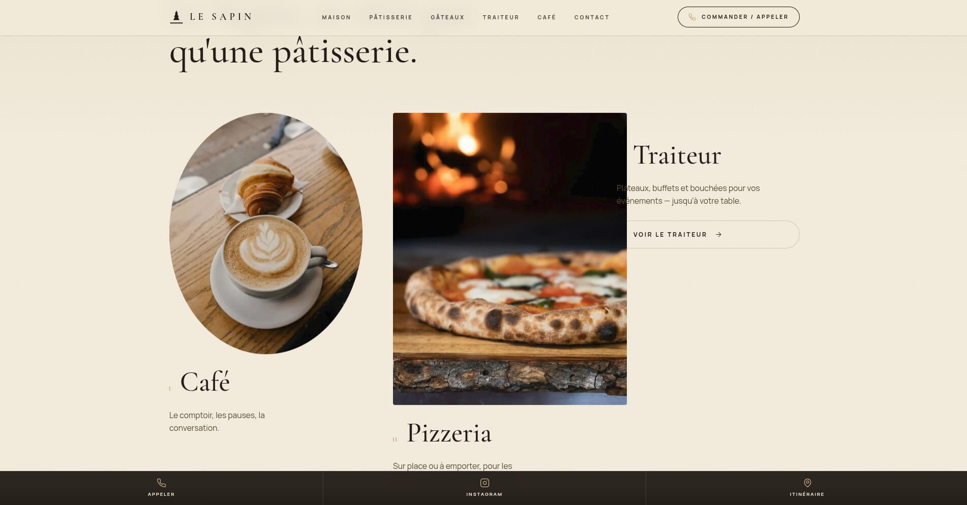 Le Sapin — the café and pizzeria section