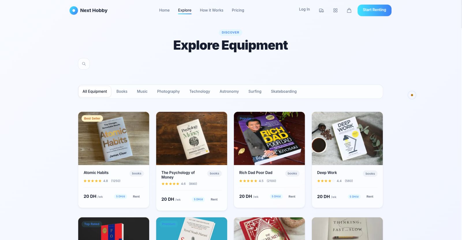 NextHobby — equipment exploration