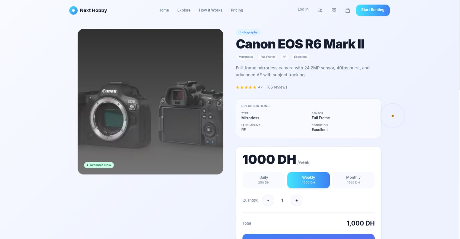 NextHobby — rent an item