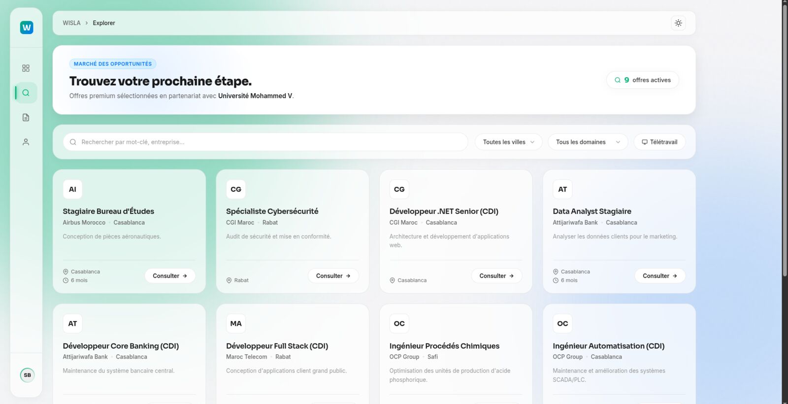 WISLA — available offers for students